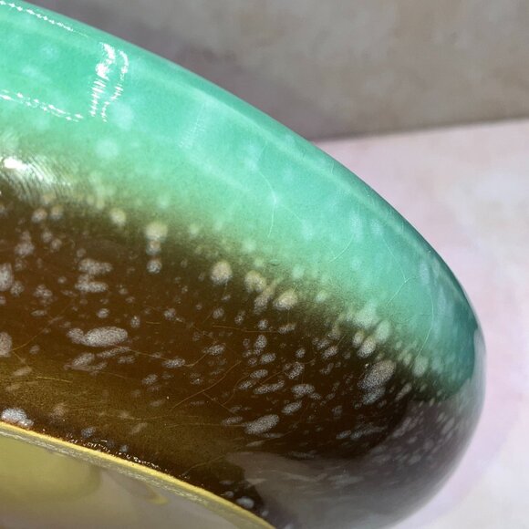 Vintage The Hyde Park No. 1900 Green Glaze Ceramic Weighted Ashtray 1940-1950 - Picture 6 of 10